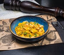 Папарделле с креветками