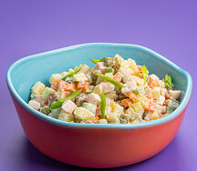 Оливье с копченой курицей