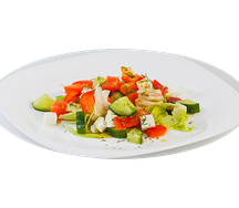 Салат овощной с соевым творогом