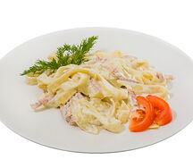 Тальятелле с беконом карбанару