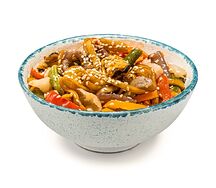 Удон с морепродуктами в соусе терияки