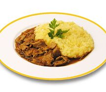 Пюре из печеного картофеля с мясом