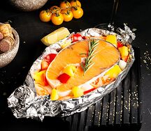 Сёмга запечённая с овощами