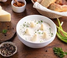 Сырный суп с хинкали