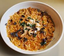 Орзо, креветки