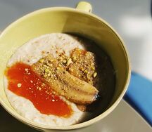 Овсяная каша с жареным бананом