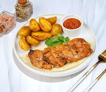 Курица-гриль с картофелем бейби