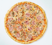 Пицца с ветчиной и грибами