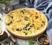 Брюссельский пирог с брокколи, шпинатом и цветной капустой