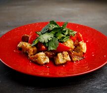 С тёплыми баклажанами и томатами