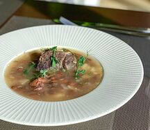 Фасолевый суп с сушеным мясом