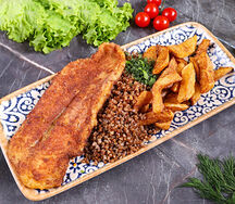 Рыба морской язык с гарнирами
