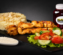 Комбо Шашлык Гурмэ мясо гриль с рисом и овощным салатом