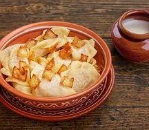 Фирменные вареники с картофелем и грибами