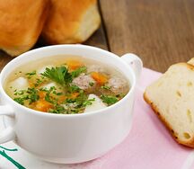 Суп с говяжьими фрикадельками