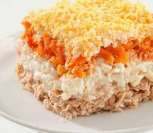 Салат Мимоза с семгой