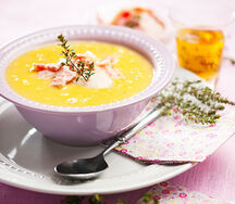 Гороховый суп-пюре с беконом