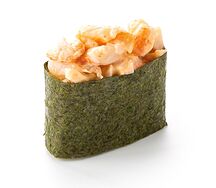 Острые суши с тигровой креветкой