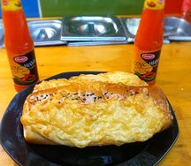 Багет с ветчиной и сыром