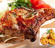 Шашлык из cвинoй корейки с картофелем на мангале