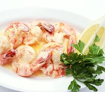 Креветки в сырном соусе