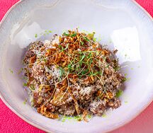 Гречотто с лисичками и цыпленком
