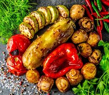Овощи и картофель на углях