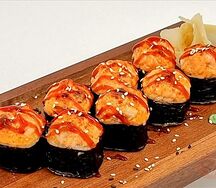 Запеченный острый с лососем