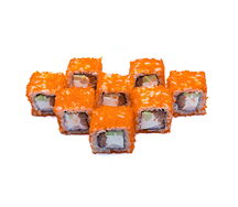 Ролл с тигровой креветкой и лососем