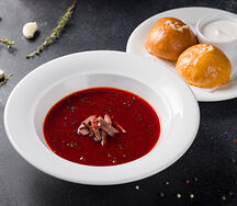 Борщ с чесночными пампушками