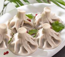 Хинкали отварные с говядиной и свининой
