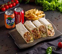 Шаурма классическая на двоих, картофель фри