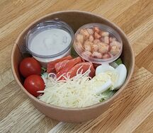 Салат Цезарь c сёмгой