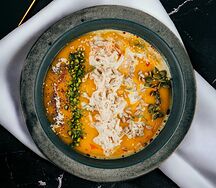 Тыквенный крем-суп с фермерским кроликом