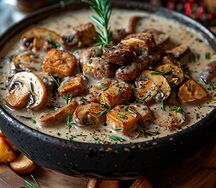 Куриное филе с грибами Сливочном соусе