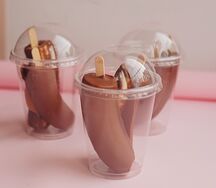 3 стакана банана в шоколаде