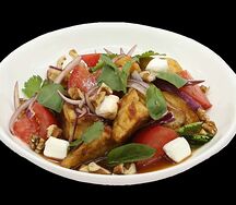 Салат из хрустящих баклажанов