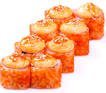Запеченный сырный ролл с креветками