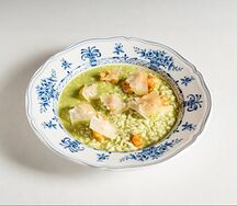 Ризотто зеленое с креветками