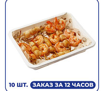 Шашлычки из креветок и гребешка