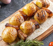 Картофель с салом на мангале