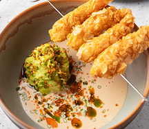 Креветки терияки в миндале