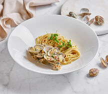 Спагетти с вонголе и икрой боттарга