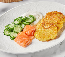 Драники картофельные с лососем