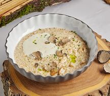 Каша пшеничная с белыми грибами и трюфелем
