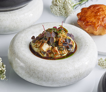 Крем из печеных баклажан с угрем унаги