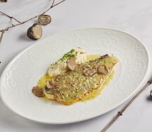 Сибас с трюфелем и кремом сельдерей