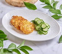 Драники картофельные с огурцом и ароматным маслом