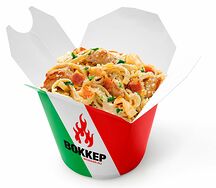 Карбонара с курицей и беконом