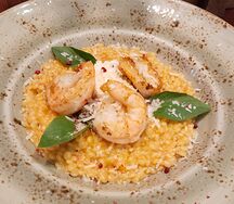 Птитим с креветкой и сыром страчателла 